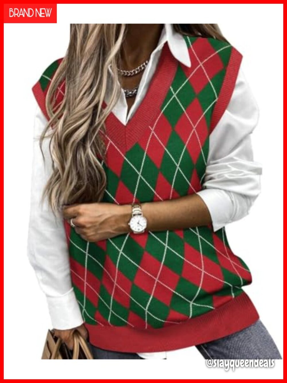 Plus Size Cable Knit Sweater Vest Sleeveless V-Neck Tank Top